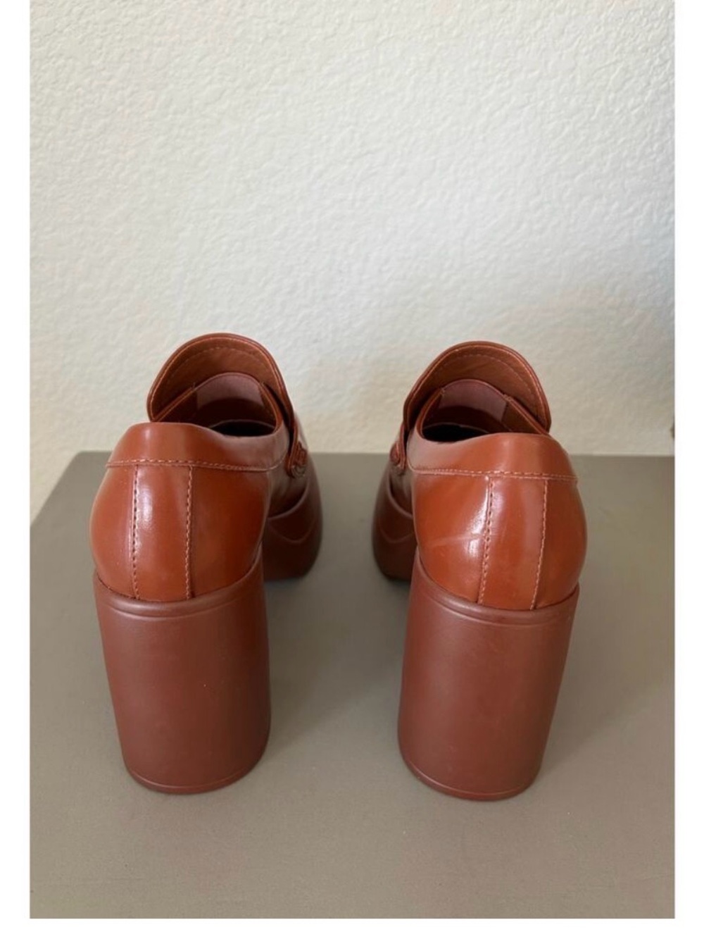 Steve Madden Platform Penny Loafer in Chestnut Brown - Picture 5 of 7